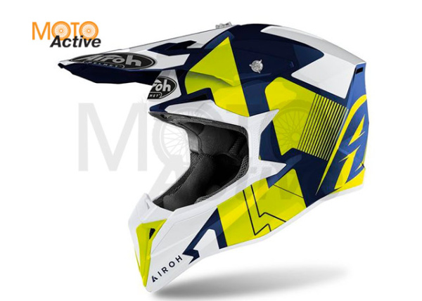 Кроссовый шлем Airoh Wraap Raze Blue Gloss